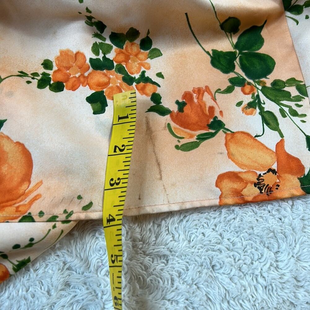 Vintage 70s does Victorian unbranded ruffled orange floral maxi dress, small - Picture 15 of 16
